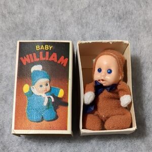 1970's Vintage Baby William Match Box Doll In Original Box